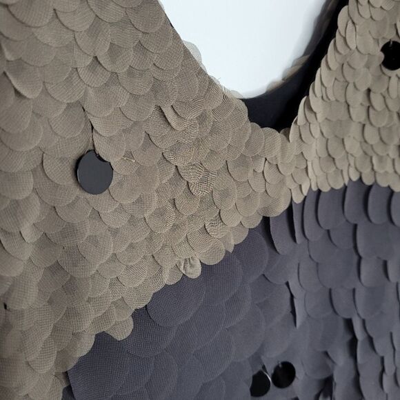 HALE BOB dress gray‎ black circle sequin layered ombre shift S - Picture 6 of 9